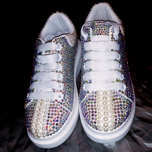 Bedazzled Rhinestone covered sparkle shoes sz. 36 (women's sz.6) - Picture 1 of 9